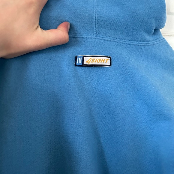 Vintage Adidas Hoodie Baby Blue Unisex Medium - Picture 10 of 10